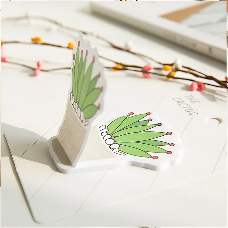 

Jonvon 4 PCS cactus pad of Korean creative канцтовары наклейки N stick a label стикер школьные принадлежности