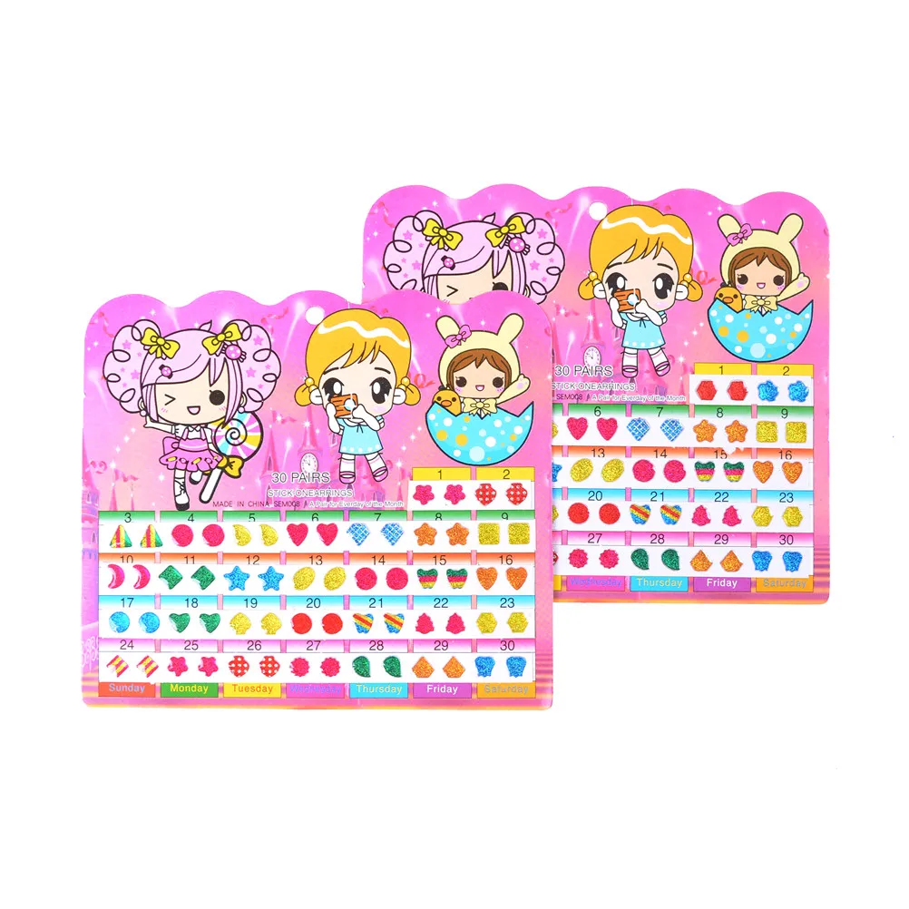 

1 Sheet =60PCS Wonderful Children Stickers Head Earring Cartoon Reward Crystal Stickers Toy
