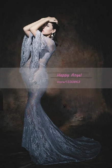 Фотография беременной женщины для беременных реквизит серый красивый длинный