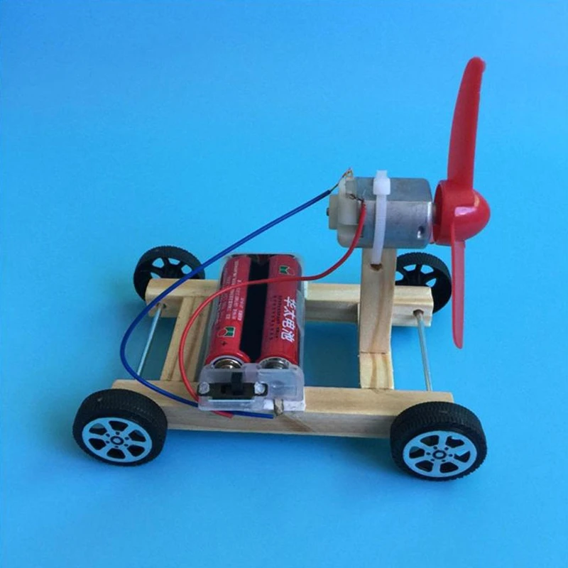 Diy деревянные игрушки для ветряного автомобиля креативные модели одного крыла