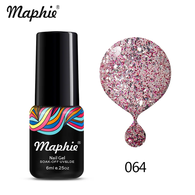 Maphie, 6 мл, золотой цвет, Гель-лак, мерцающий блеск, УФ светодиодный Гель-лак для ногтей, долговечный УФ-лак для ногтей, лак для ногтей, замочить, светодиодный клей - Цвет: 064