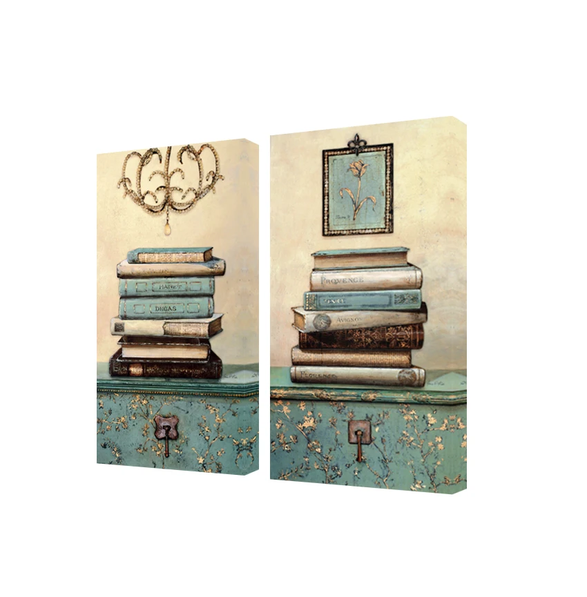 Винтажная натюрморт книги живопись на холсте настенная картины Домашний Декор