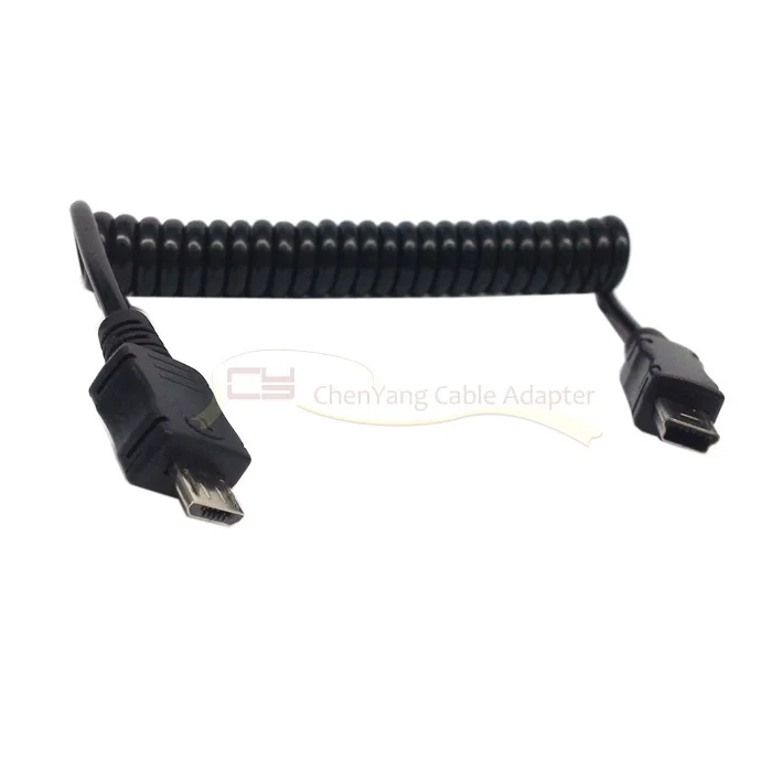(100 шт./лот) USB 2 0 Mini 5pin к Micro 5Pin эластичный Дата-кабель черный для планшета 5 м 50 см DHL |