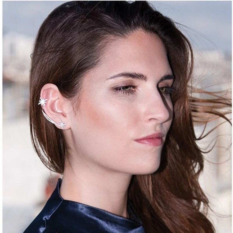 1 шт. Модные женские милые серьги со стразами в форме звезды элегантные шаровые