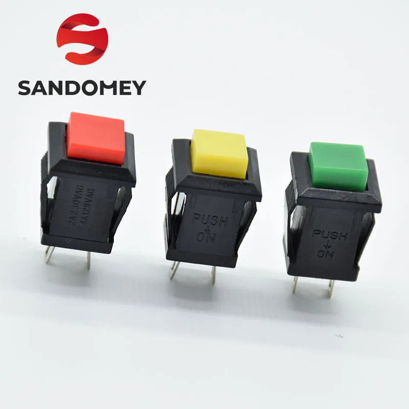 

10 шт., квадратный выключатель с автоматическим сбросом, 2 А, 250 В/4 а, 125 в, переменный ток, электрический выключатель, с функцией включения, с функцией автоматического сброса