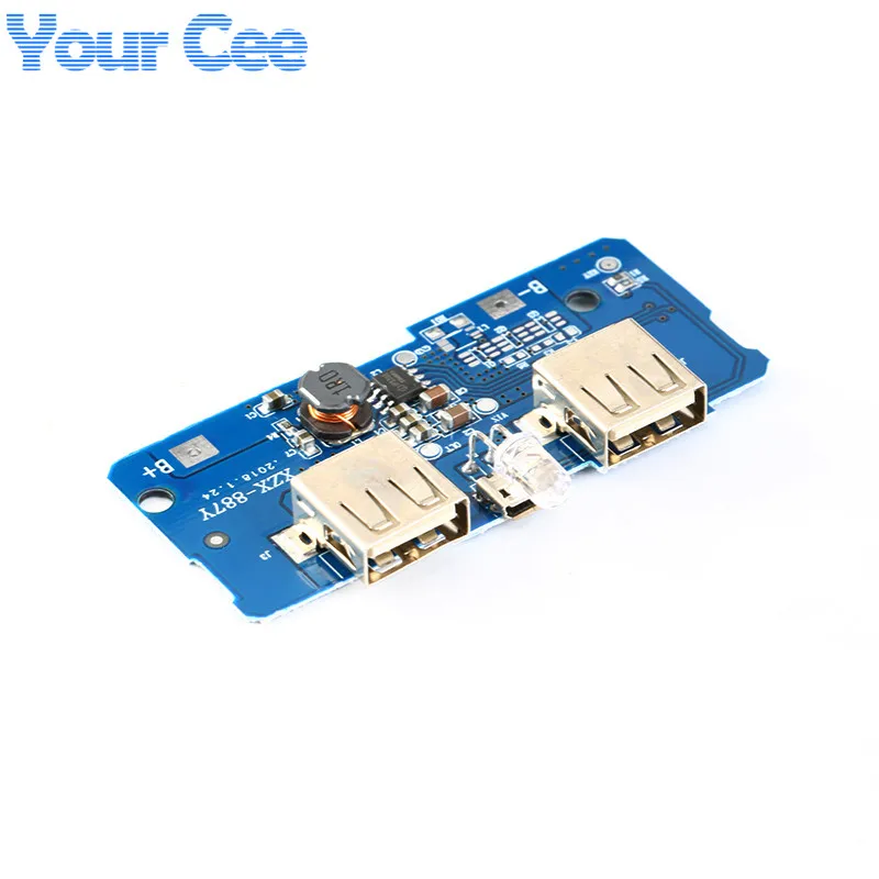 2 шт. двойной Micro USB 3 7 в до 5 В а Мобильный Внешний аккумулятор DIY 18650 зарядное