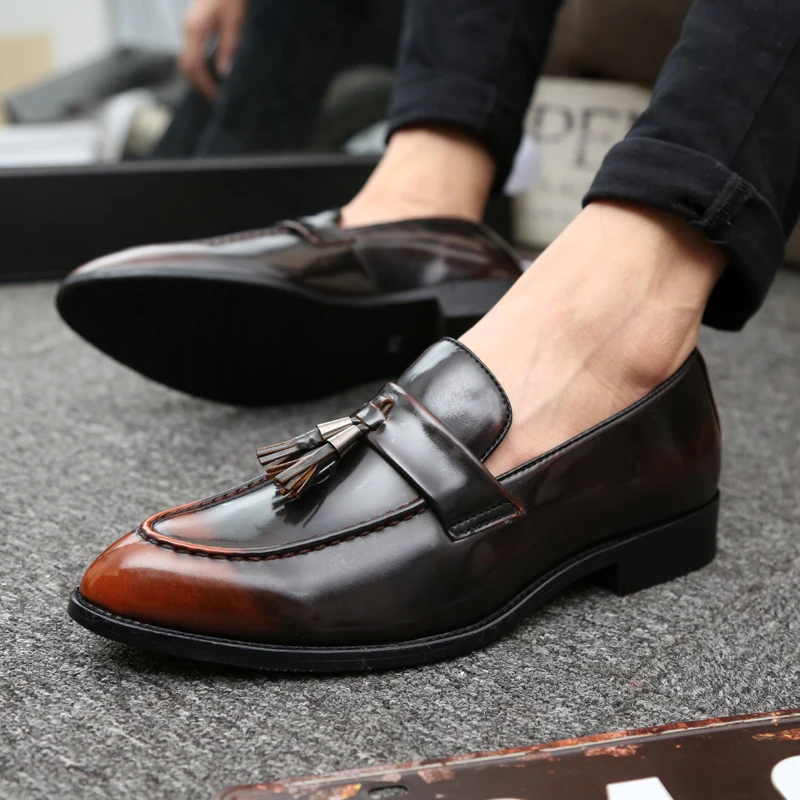 WOLF WHO Classic Men Shoes Breathable Comfortable Men Loafers Luxury Brand Men Dress Shoes For Wedding Dating Men's Flats X-199