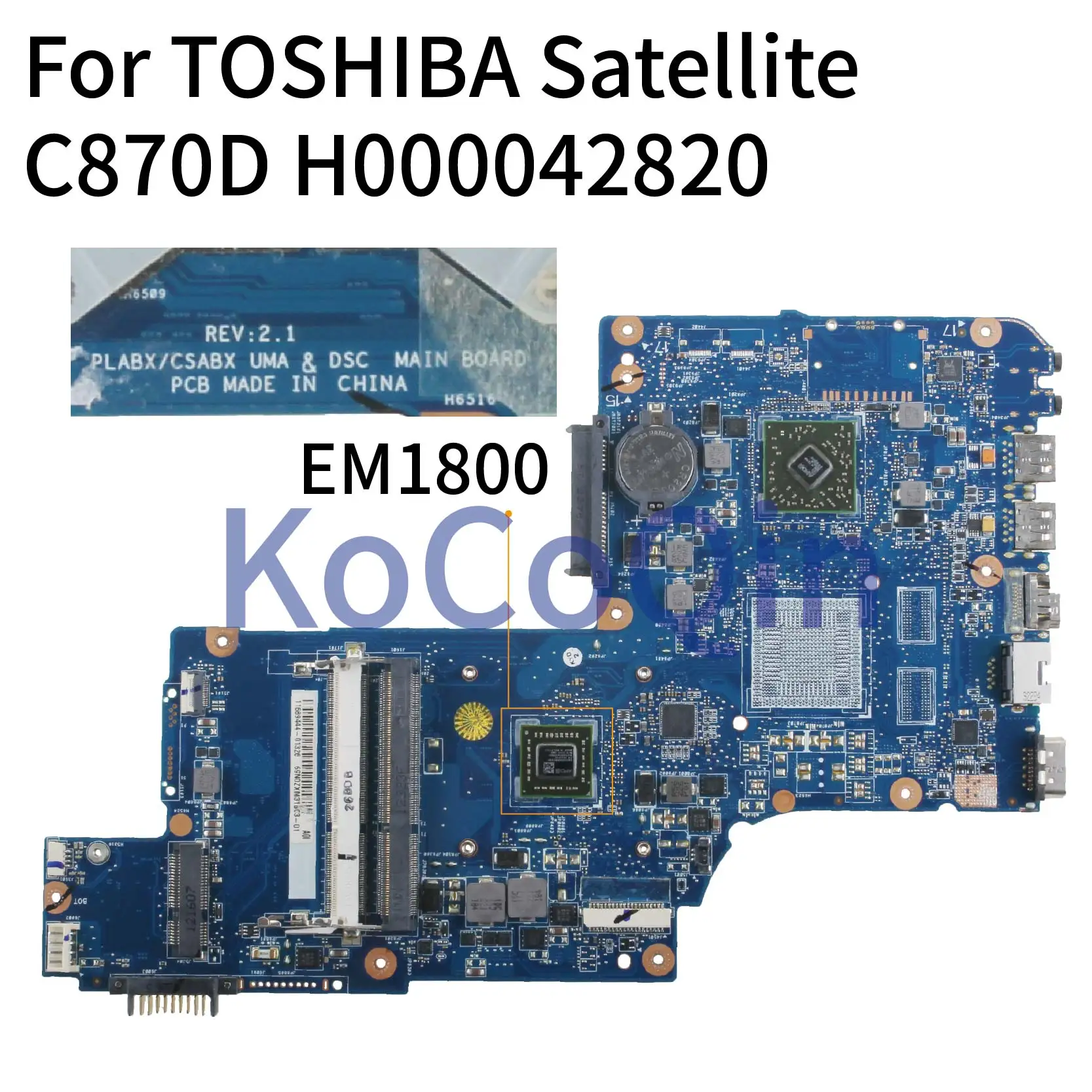 Материнская плата KoCoQin для ноутбука TOSHIBA Satellite C870D L870D материнская H000042820 CPU