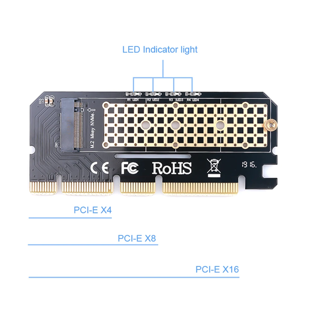 Компьютерная карта расширения kebidumei со светодиодной подсветкой адаптер для PCIE