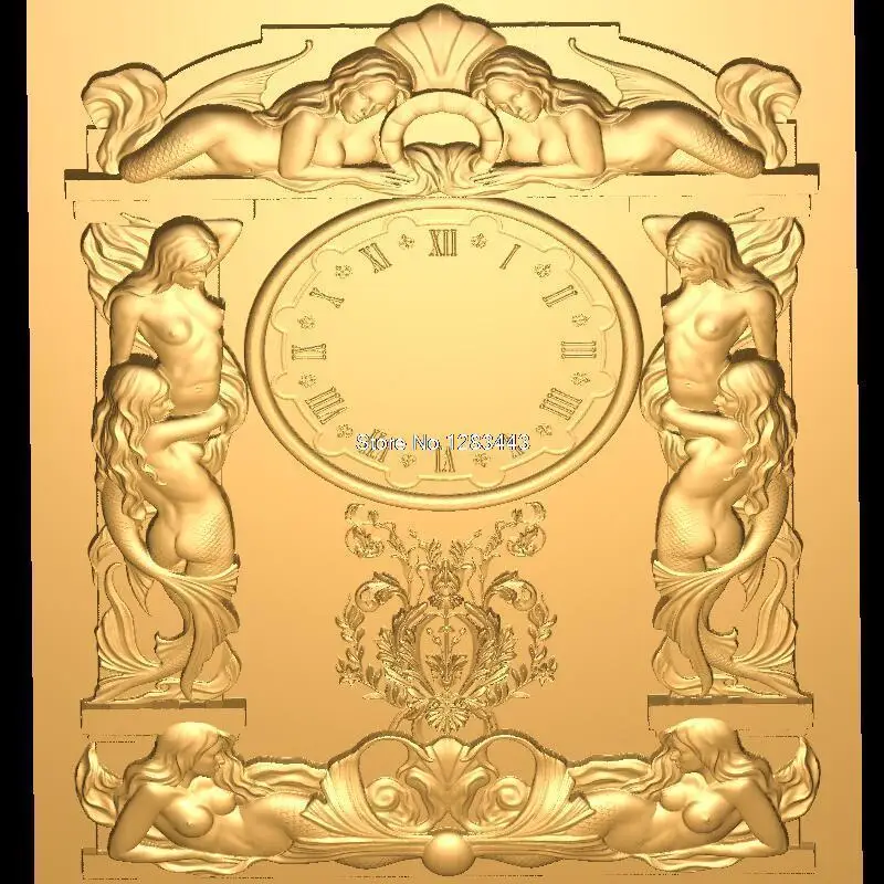 Русалка 3d фигурка формат STL модель 3D для ЧПУ дизайн часов _ 5|stl file format|3d model reliefstl files