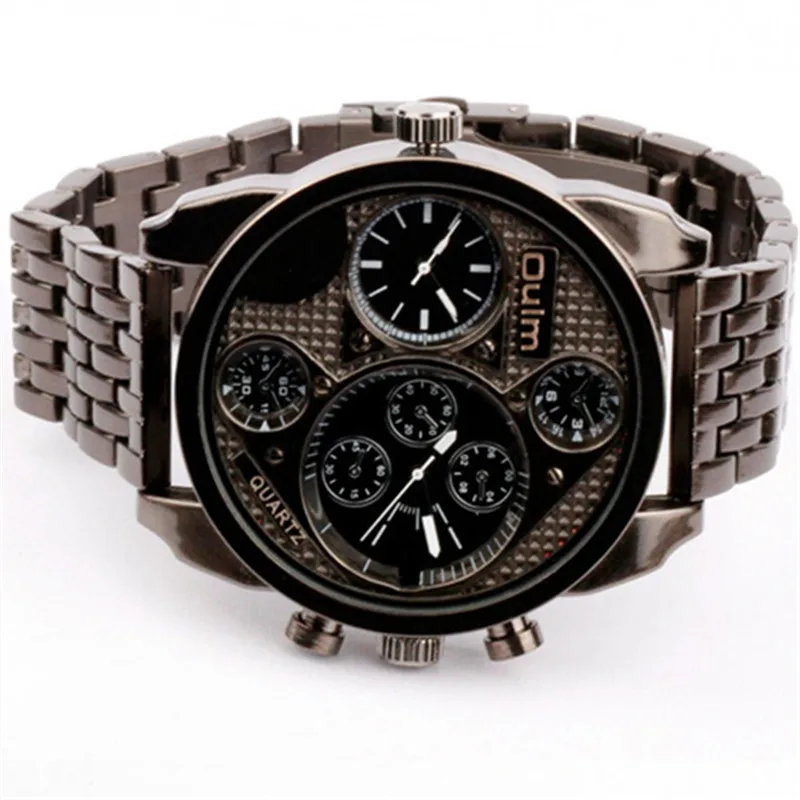 OULM Уникальный дизайн мужские Модные кварцевые часы с ремешком из нержавеющей