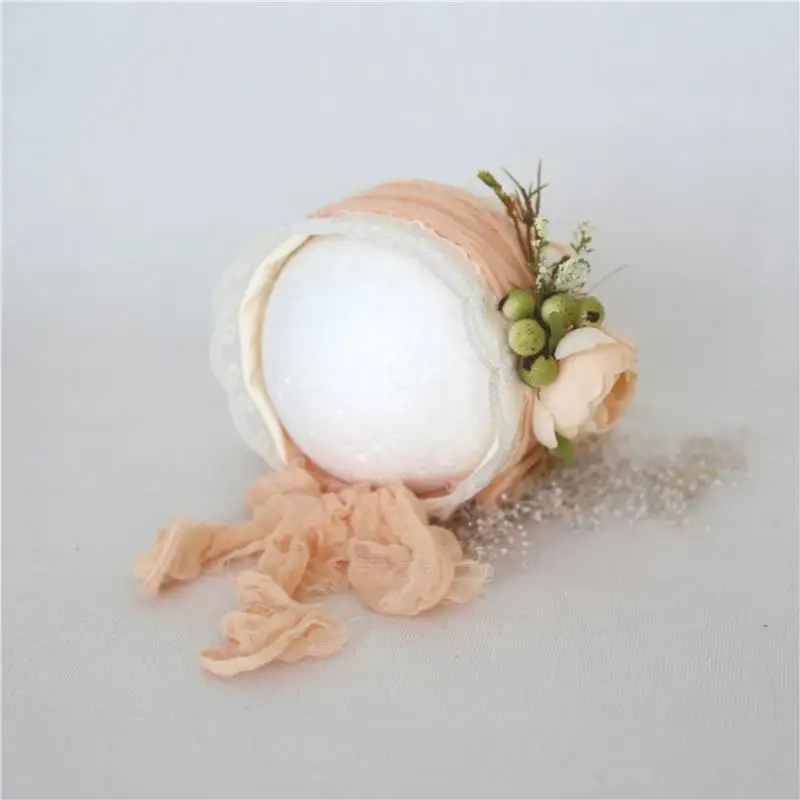 Lilac Baby Girl Lace Floral Bonnet Newborn Photography Hat beanie Purple Flower Infant Cap Props | Детская одежда и обувь