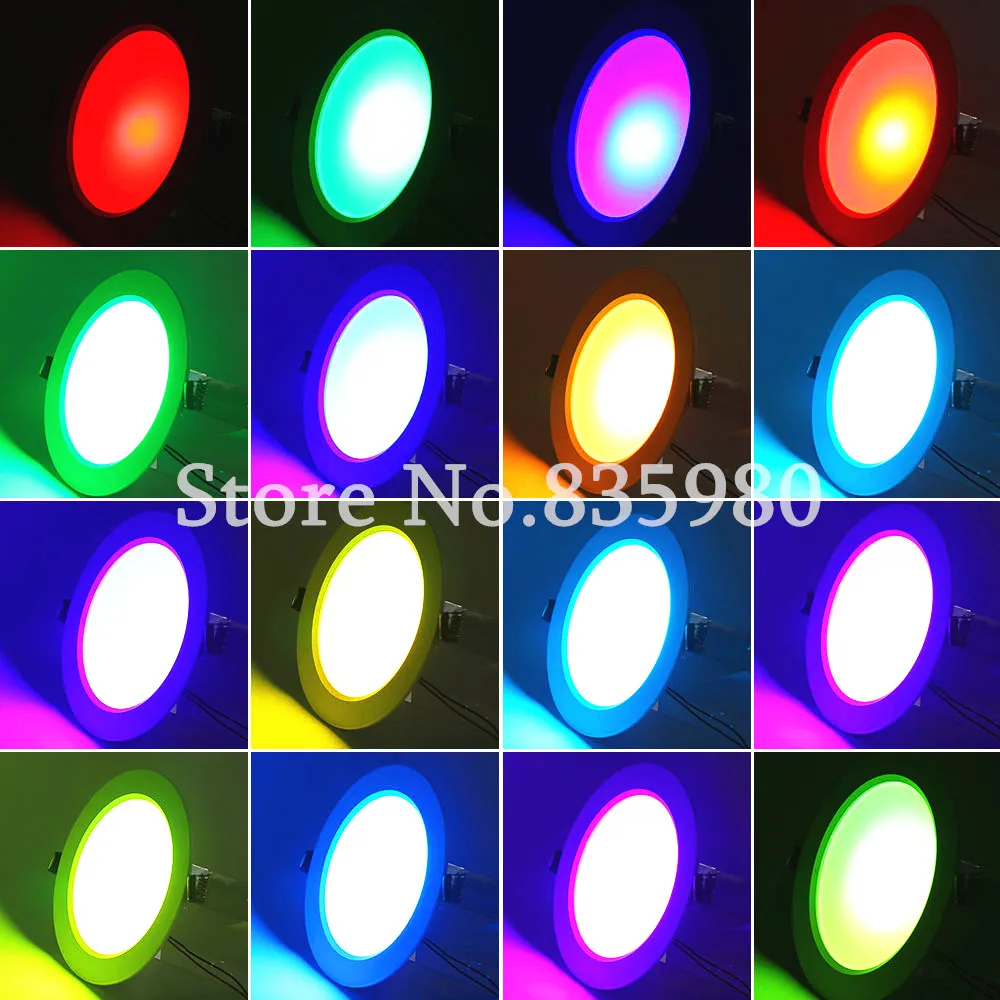 10 шт./лот) RGB 10 Вт 5 Вт светодиодный панельный светильник с пультом дистанционного управления, встраиваемый потолочный светильник, украшение для помещений, красочный Домашний Светильник