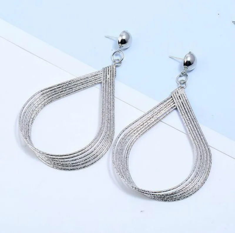 Анис Панк Золотой цветной многослойный большой капли воды серьги для женщин