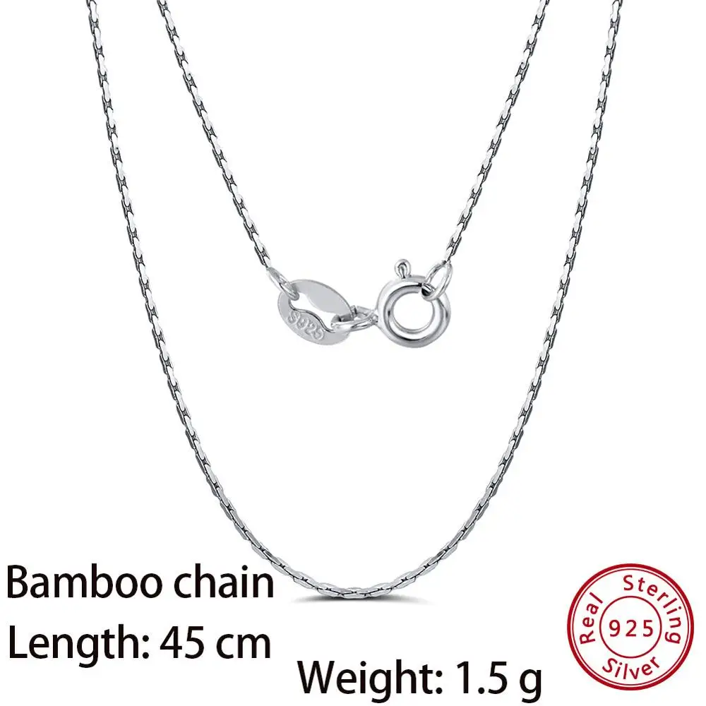 ORSA JEWELS Чистая 925 боковая цепочка с маленьким шариком длиной 45 см, простая модная женская цепочка из стерлингового серебра, ювелирные аксессуары SC22 - Цвет камня: Bamboo chain SC21