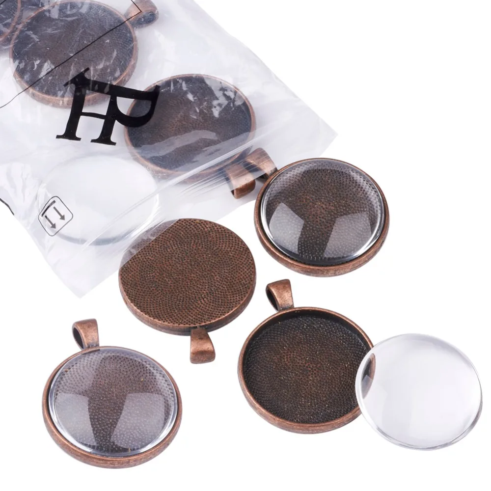 Тибетский Стиль без никеля Подвеска Кабошон Настройки и прозрачный Круглый