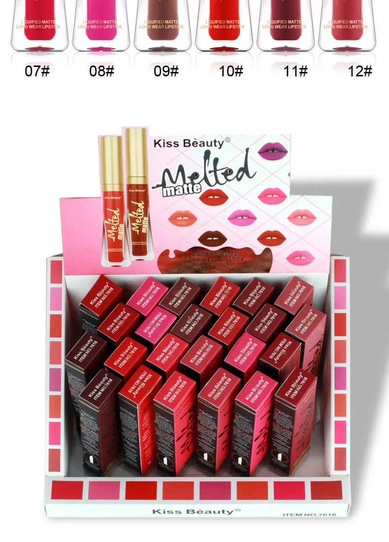 Kiss beauty матовый Водонепроницаемый Жидкий блеск для губ телесного цвета водонепроницаемый стойкий Блестящий Жидкий Макияж