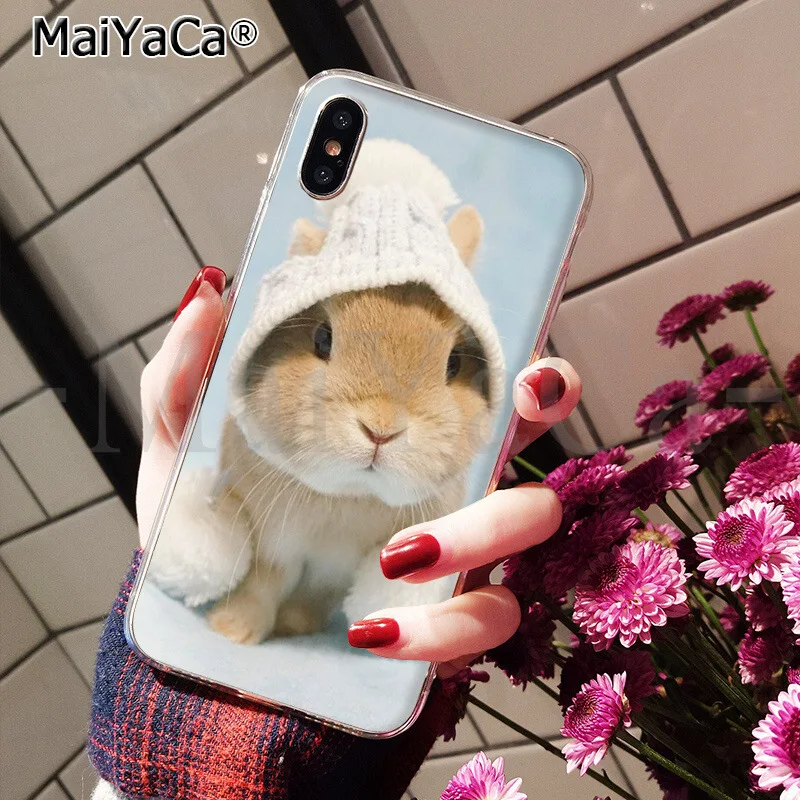 A4 MaiYaCa, мягкий чехол для телефона из ТПУ с милым рисунком кролика, кролика, для Apple iPhone 8, 7, 6, 6S Plus, X, XS, MAX, 5, 5S, SE, XR - Цвет: A4