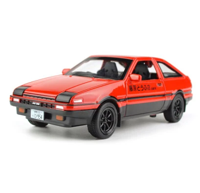 1:28 Toyota AE86 литая под давлением модель автомобиля игрушка со световым звуком для детей игрушки подарки
