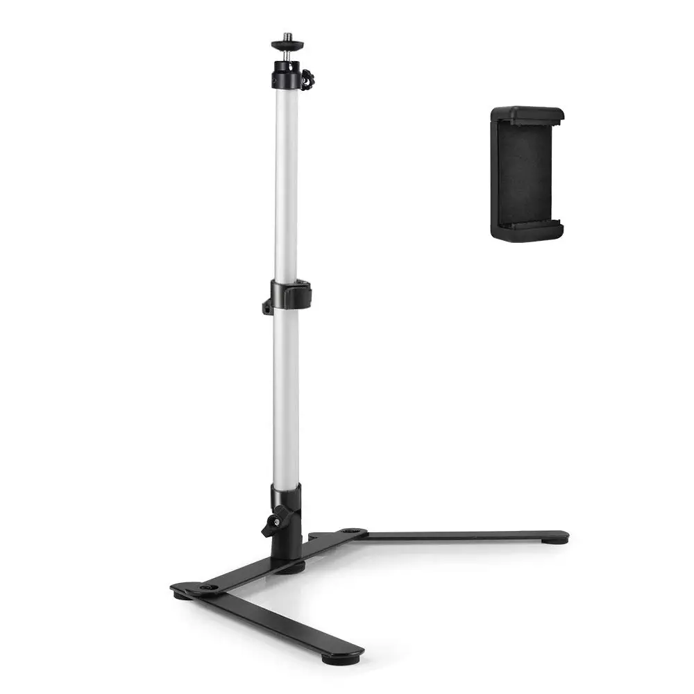 

Photo Copy Stand with Phone Clamp Table Top Cellphone Macro Monopod Stand with 360 Degree Swivel Ball Head Overhead Phone Mount
