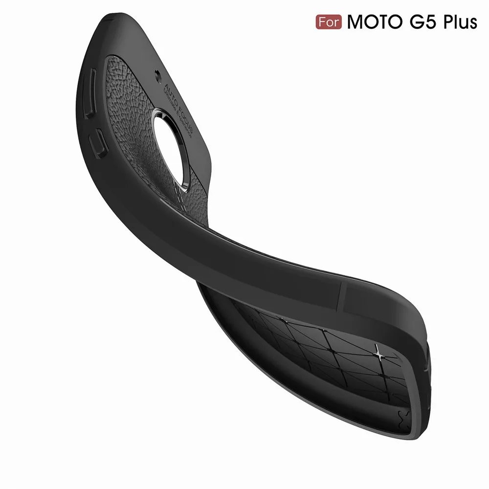 Мягкий матовый чехол с текстурой личи для Motorola Moto G5 противоударный деловой Plus Fundas