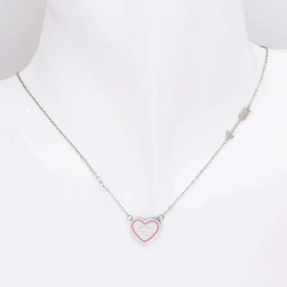 New Fashion Design Six Style Arrow And Love Heart Necklace Stainless Steel Women Luxury Jewelry Best Gift For Wedding | Украшения и