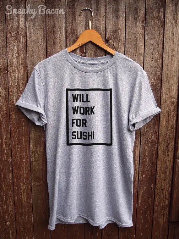 Футболка с надписью Funny Sushi черная футболка sushi gift белая дизайнерские clothing C521|sushi