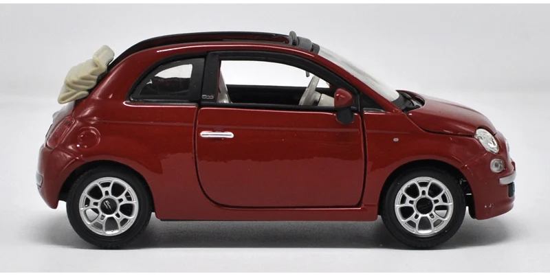 Оригинальная фабричная 1:24 FIAT 500 ABARTH 500 игрушечная машинка из сплава, игрушки для детей, литая модель автомобиля, подарок на день рождения