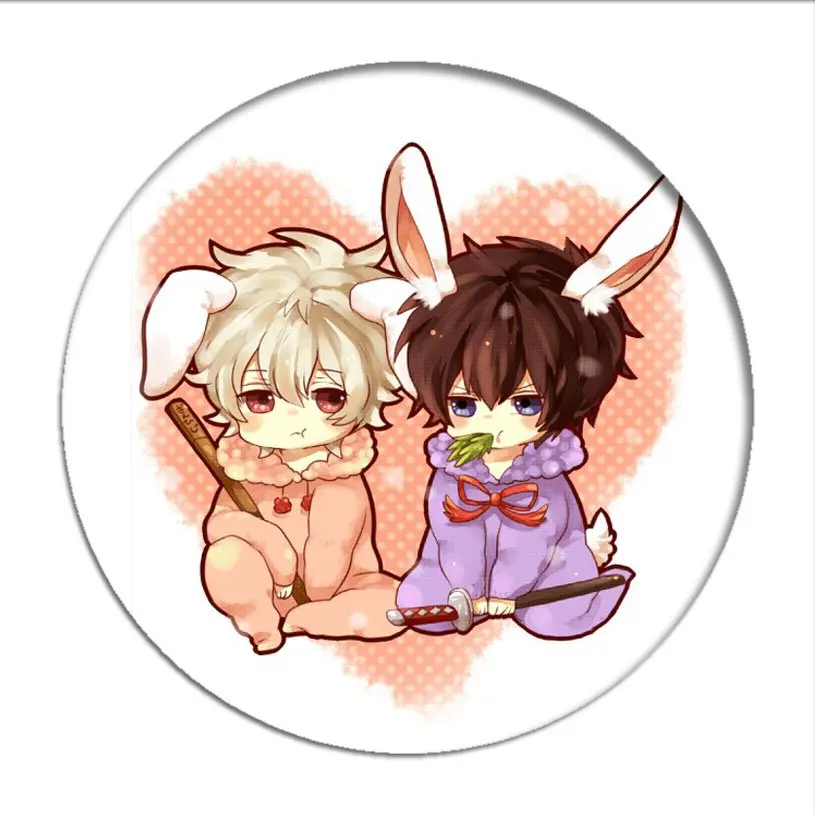 Брошь в стиле аниме GINTAMA Значки для косплея Sakata Gintoki булавки Kagura Sadaharu Q Version