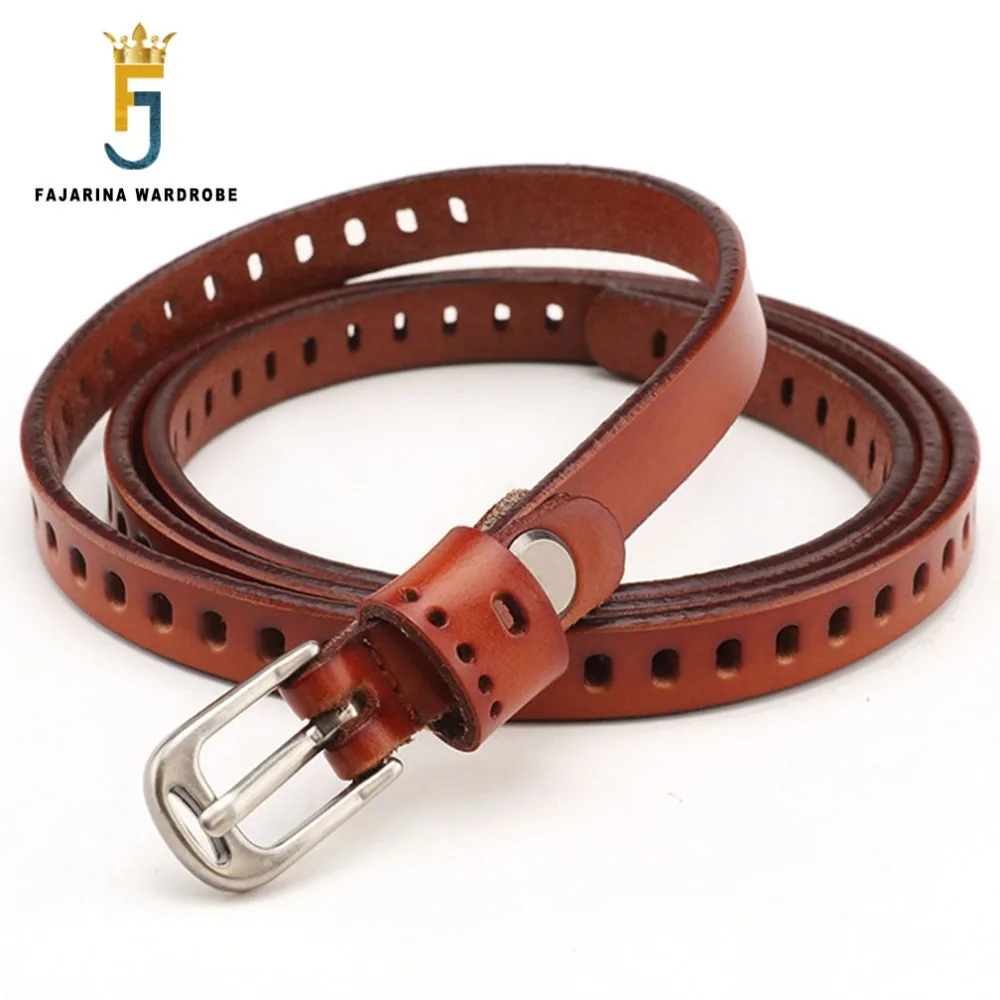 Женский ремень из воловьей кожи FAJARINA тонкий с принтом пряжкой LDFJ086|thin belt woman|thin