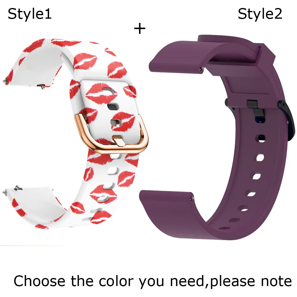 Color 5-Purple Для Xiaomi Amazfit GTS браслет Amazfit Bip ремешок для часов Amazfit GTR 42 мм силиконовый ремешок 2 шт - Цвет: Color 5-Purple