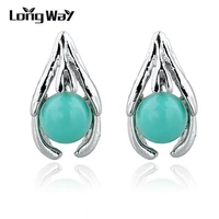 longway free new 2016 high quality silver color drop earrings with pearls simple design imitation pearl earring ser140230
