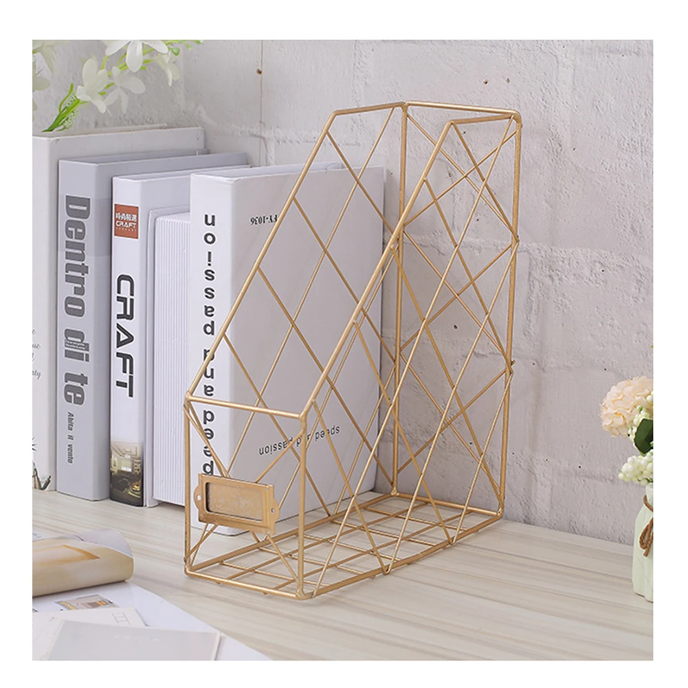 Single layer Книжная стойка для файлов, железная настольная Многоуровневая подставка для файлов, стойка для хранения косметики, TU-shop - Цвет: Single layer
