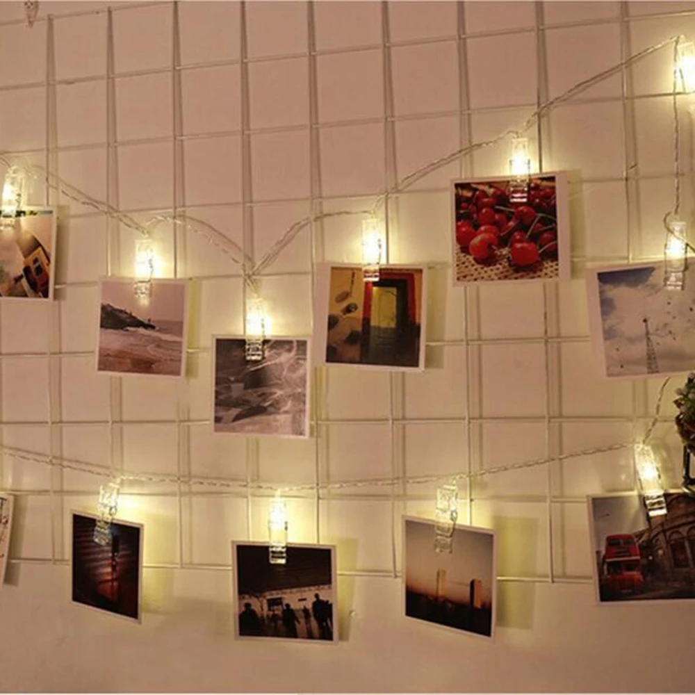 5M LED Light String Outdoor Garland for Photo Clip Decor Fairy/String Lights Chain Battery Powered Christmas Copper Wire Lamp | Лампы и