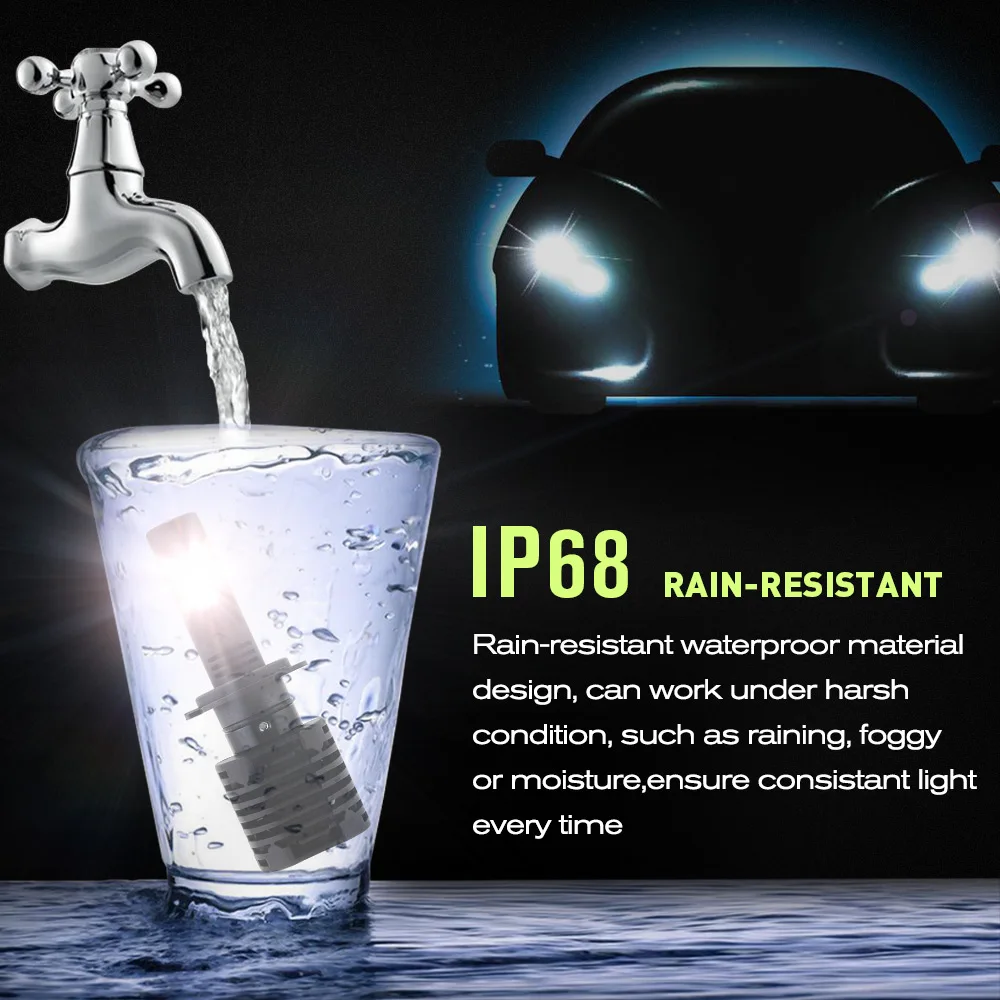Nighteye H7 автомобилей LED 12 В фар лампа 80 w/set 6000 К 60000LM авто лампы света вождение