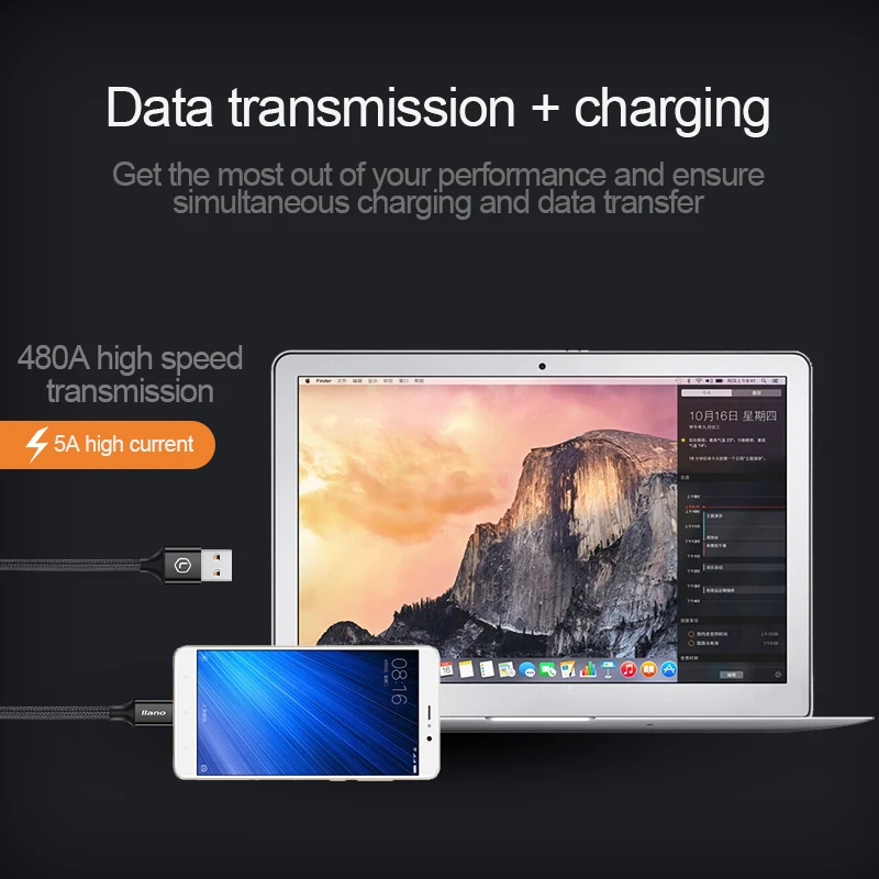 Кабель usb type C 5А супер быстрый USB кабель 3 1 для huawei xiaomi c можно телефона samsung MacBook