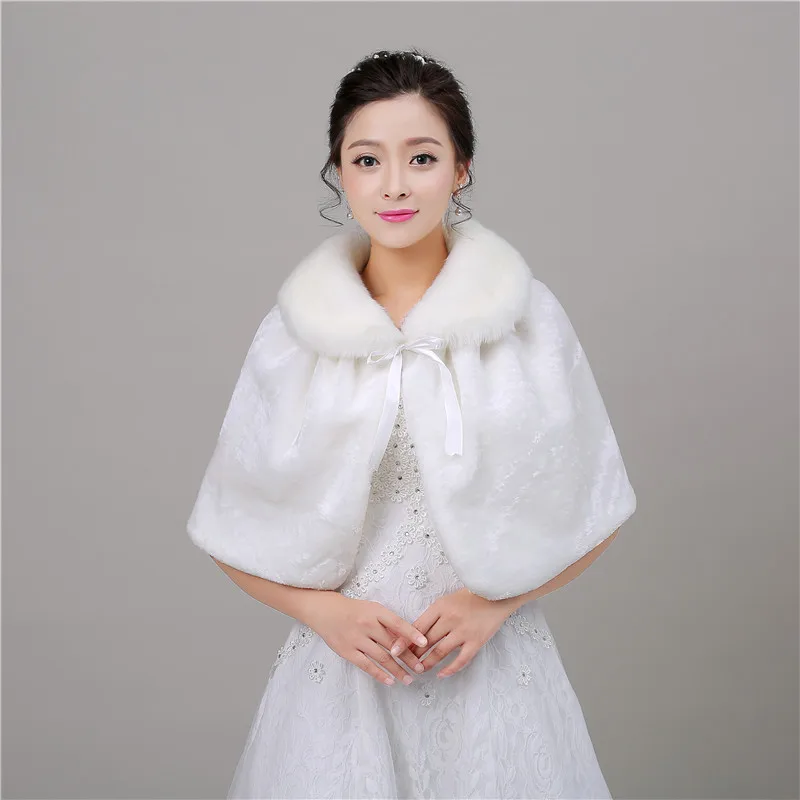 Forevergracedress 2018 Top Quality Faux Fur Stoles Wedding Wrap Winter Bolero Jacket Bridal Accessories Cape | Свадьбы и торжества