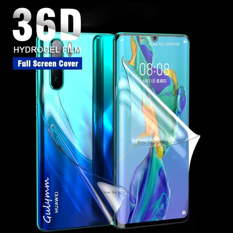 Гидрогелевая пленка для экрана 36D Huawei Mate 20 40 P20 P30 Lite Pro 30Pro Защитная Honor 9 10 8X