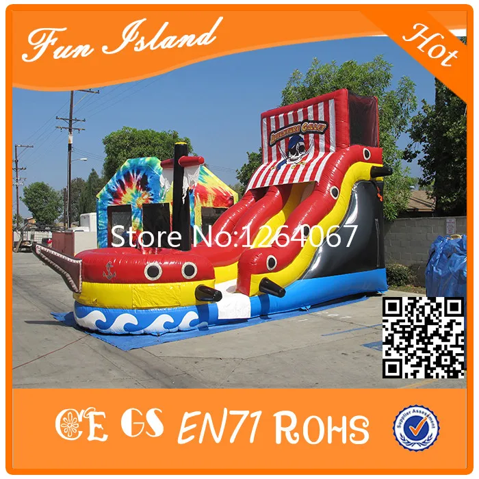 7m Red Pirate Ship Inflatable Slide Bounce Playground Free Shipping | Игрушки и хобби