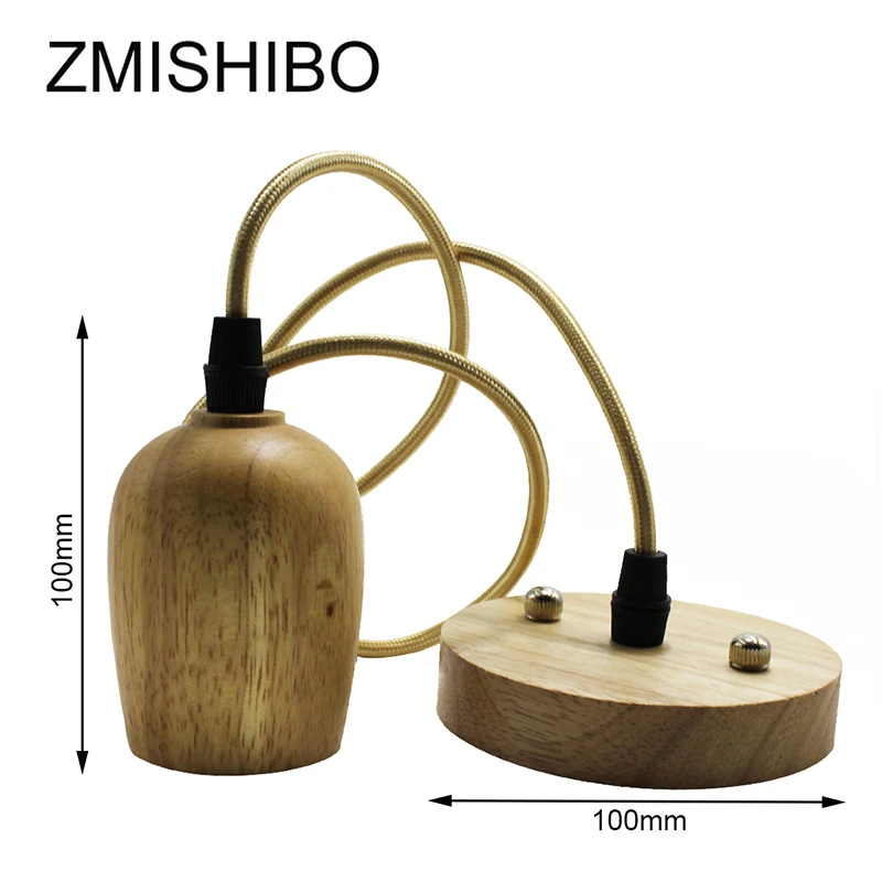 ZMISHIBO Country Style E27 Деревянный подвесной светильник 110V-220V для гостиной Droplight LED Подвесной светильник на основе провисания.