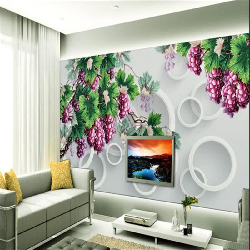 Большой заказ обои 3D Ручная роспись Урожай виноград фон стены украшения дома |