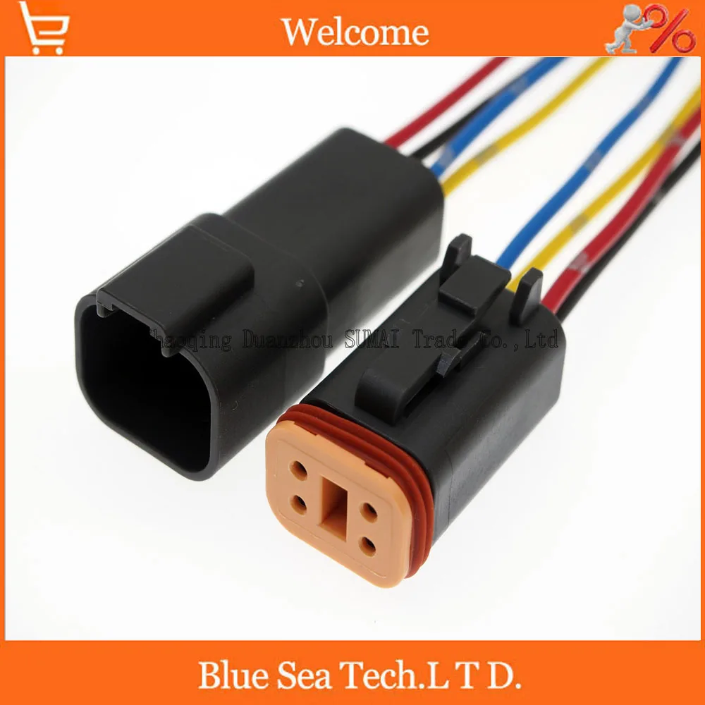 Образец 2 пары 4-контактный электрический соединитель для двигателя/коробки