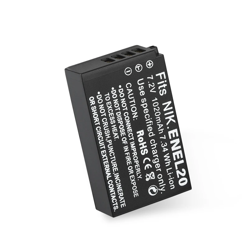 Dinto 1 шт. 1020 мАч 7 2 V EN EL20 ENEL20 RU Замена Камера Батарея для Nikon Coolpix A AW1 J1 J2 J3 S1 V1 V2 V3|battery