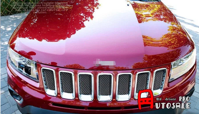 7 шт. хромированная решетка для Jeep Compass 2011 2012 2013 2014 2015 ABS|grill cover|compass covergrille grill |