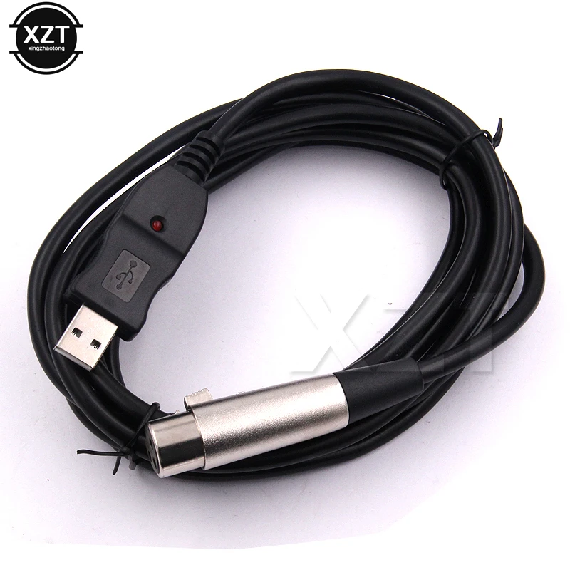 1 шт. черный 3 м 9 футов USB папа к XLR Женский кабель адаптер микрофон Микрофон Кабель