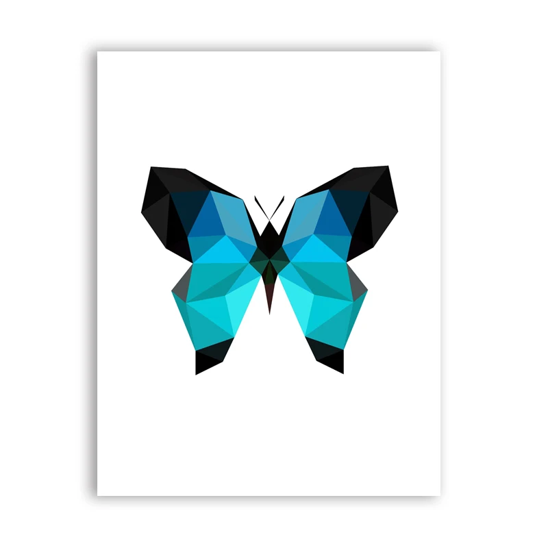 Triangle Polygonal Butterfly Wall Art Print Pictures Abstract Geometric Poster Canvas Painting Home Decoration | Дом и сад