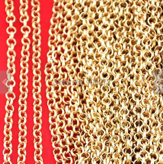 Цепь из круглых позолоченных звеньев 16 футов 5 метров 4 6 мм для изготовления