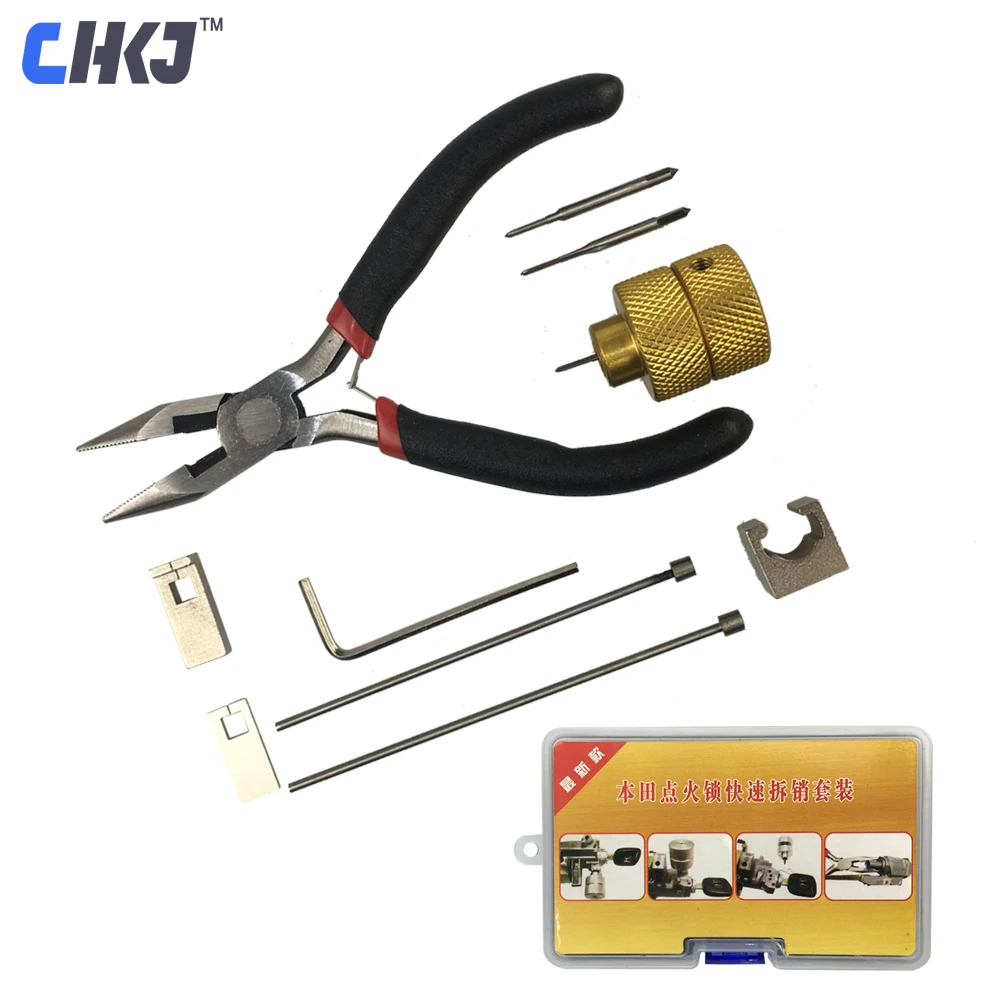 

CHKJ Decoder Pin Filp Key Remover Ignition Cancellation Lock Removal Pin Locksmith Repair For Honda Car Lock Disassembly Tool