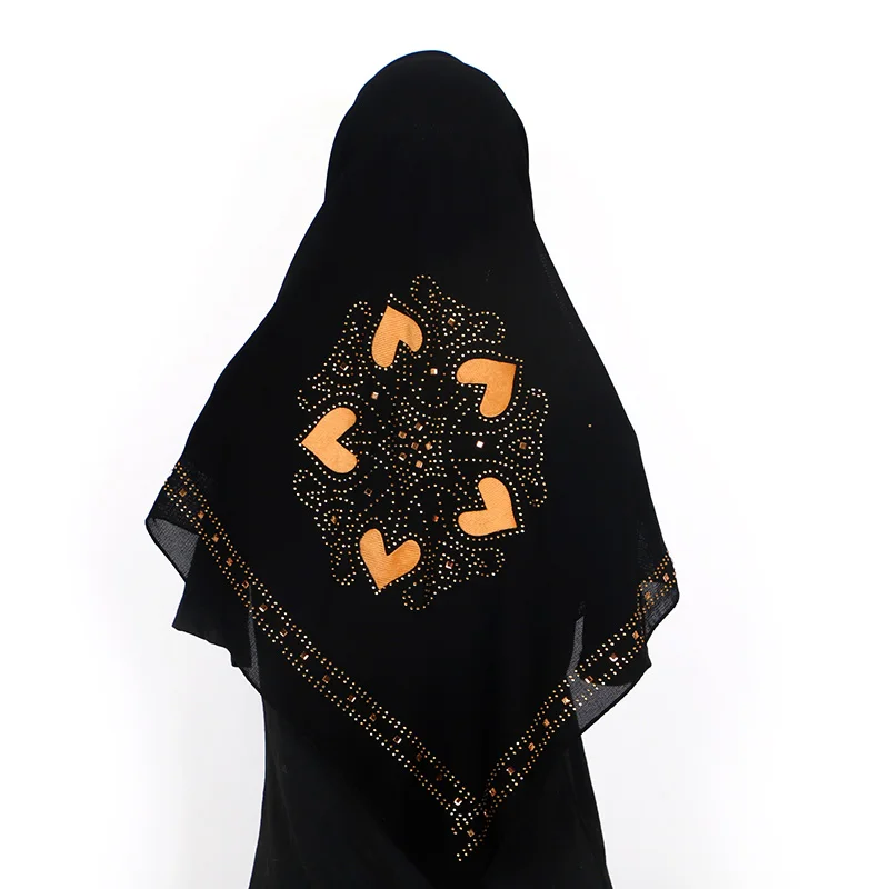 [FAITHINK] хиджабы для женщин черная квадратная шаль со стразами исламский