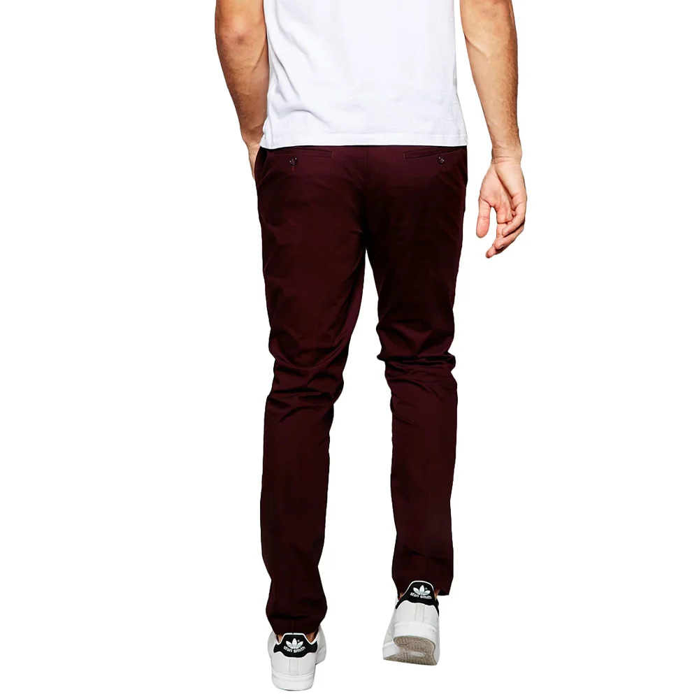 Мужские темно-красные повседневные Прямые мужские костюмы брюки с модными